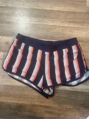 Carve Designs Navy Swim Shorts with Multicolor Stripe Detail